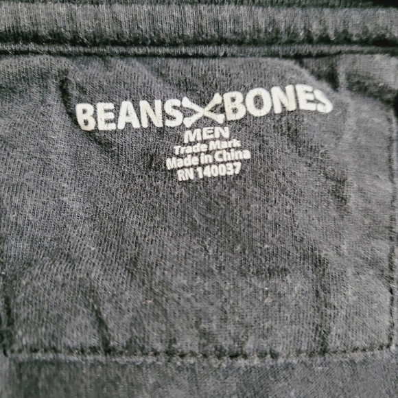 BEANS & BONES Men's Floral Black And Gray Jersey Long Sleeve T-shirt Size Large - Picture 8 of 10